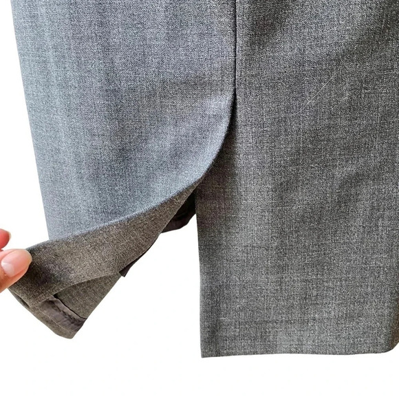 J. Crew Exeter Wool Dress Gray Black Velvet Bow Waist Fitted Size 2 - Picture 12 of 16